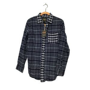 Blue Plaid Flannel Shirt Men's S
